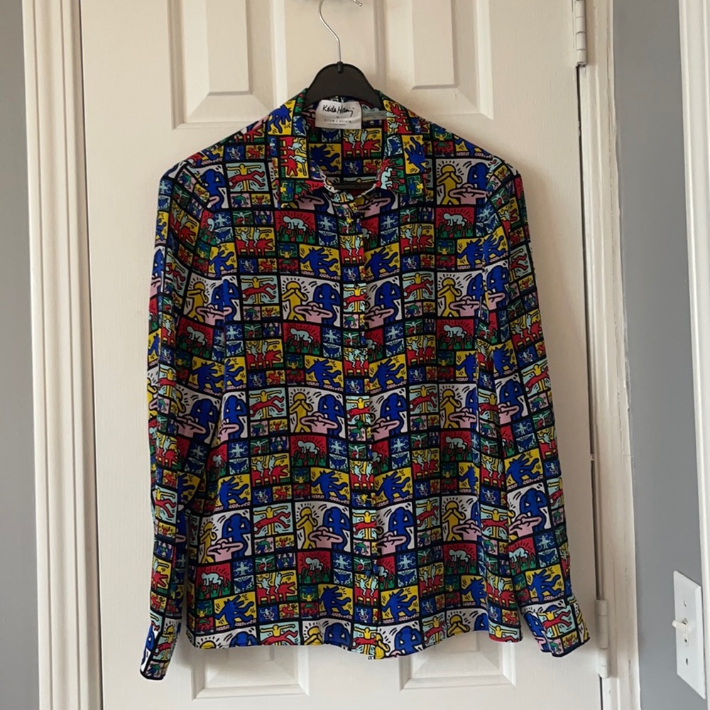 Alice+Olivia X Keith Haring collab blouse